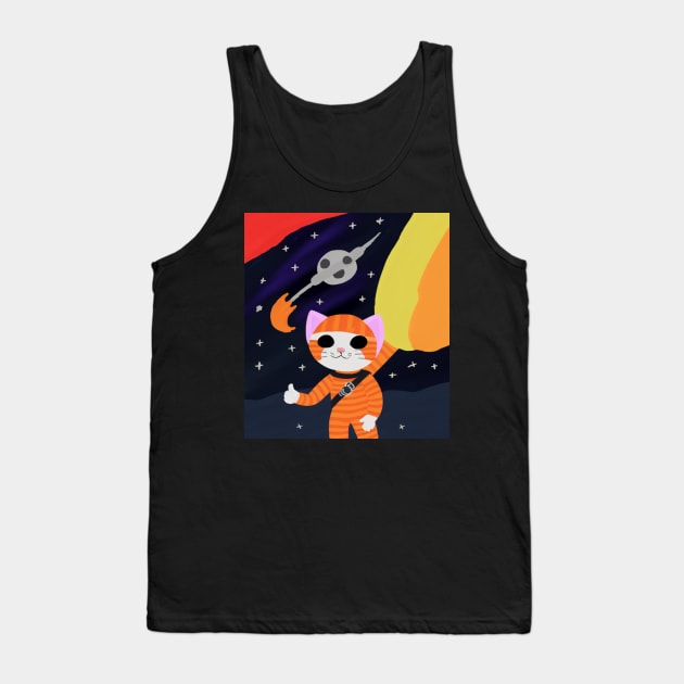 cat out in space Tank Top by Catbrat